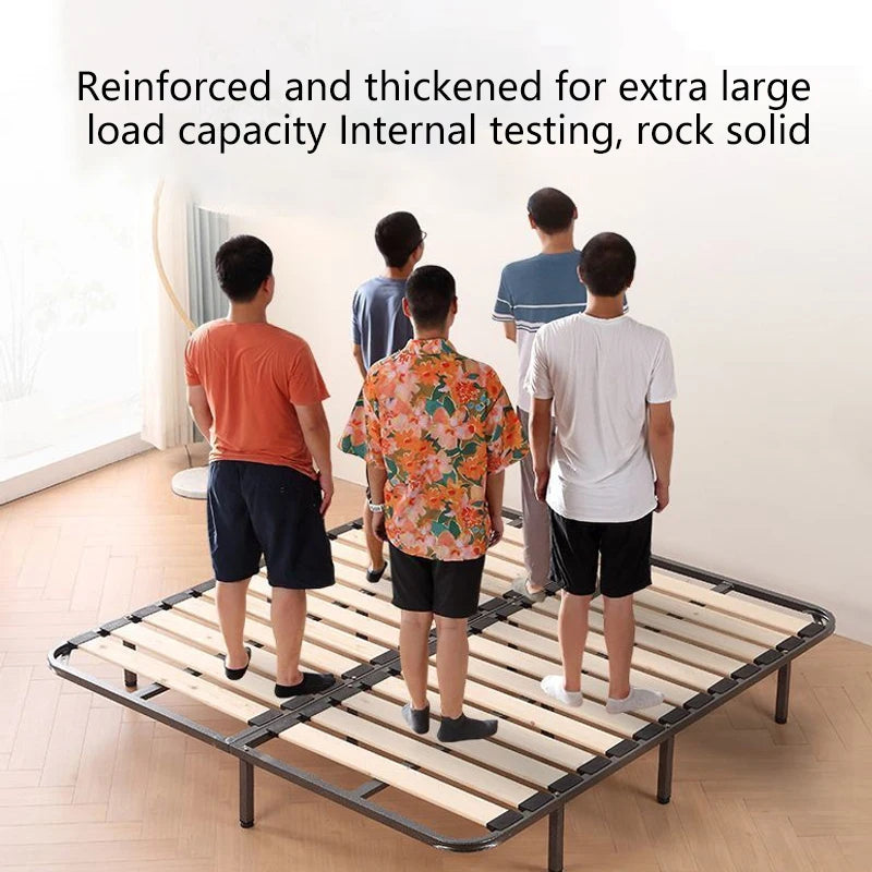 Folding Frame Bed Support Frame High Load-bearing Tatami Bed Frame 1.2m 1.5m 1.8m Optional Without Bed Head Solid Wood Bed Frame