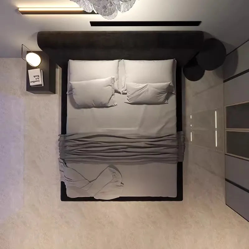Minimalist High End Bed Frame American Style Master Bedroom Tatami Modern Bed Aesthetics European Design Muebles Beds Furniture