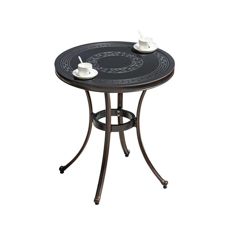 2025 Newest Outdoor Table Round Patio Dining Table Metal Furniture Cast Aluminium Round Table for Garden Yard
