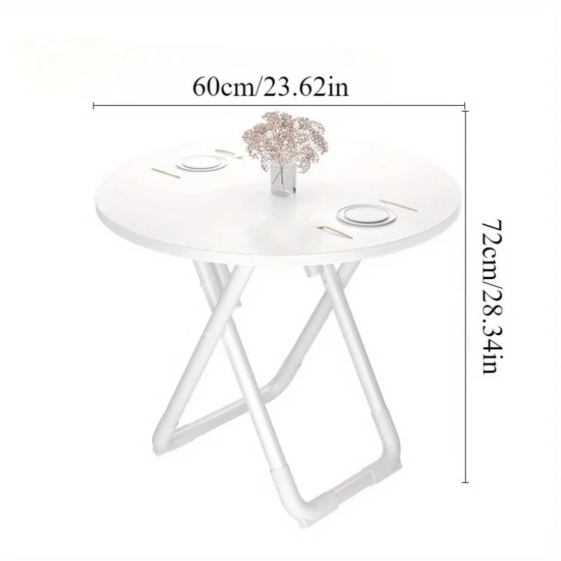Foldable table Household simple dining table Small apartment eating round table Balcony small table Outdoor stall table