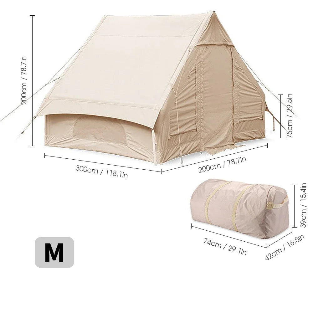 Large Inflatable Tent for Outdoor Portable Camping Thicken Rainproof Automatic No Build Tent Forest Hut 300D Oxford Cloth Lodge