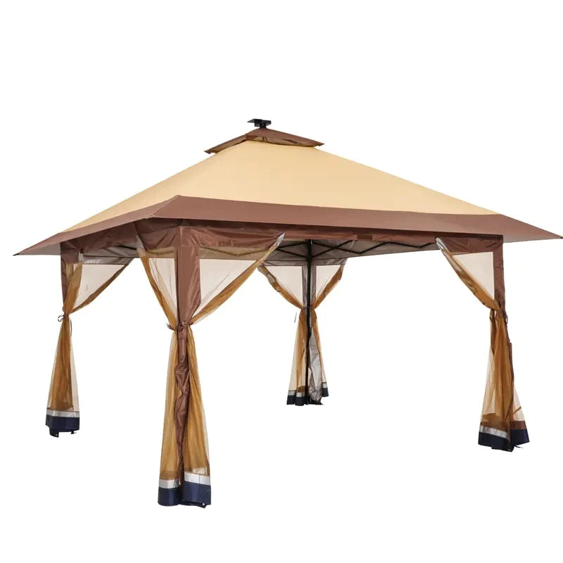 13' x 13' Outdoor Gazebo, Double Roof Patio Gazebo Quick Setup Instant Canopy Tent Instant Canopy Gazebo Shelter