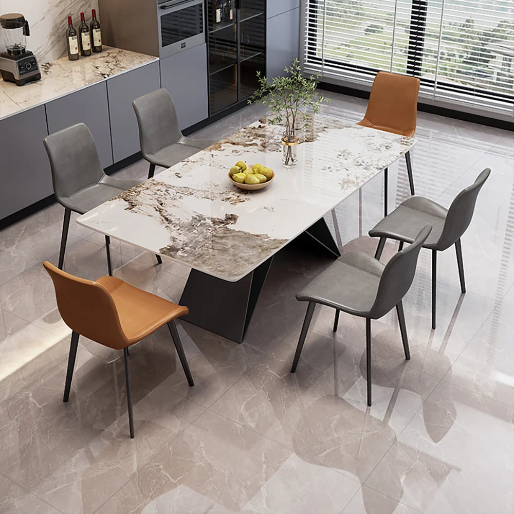 Nordic European Dining Table Italian Luxury Marble Minimalist Dining Table Nordic Modern Mesa De Comedor Home Furniture