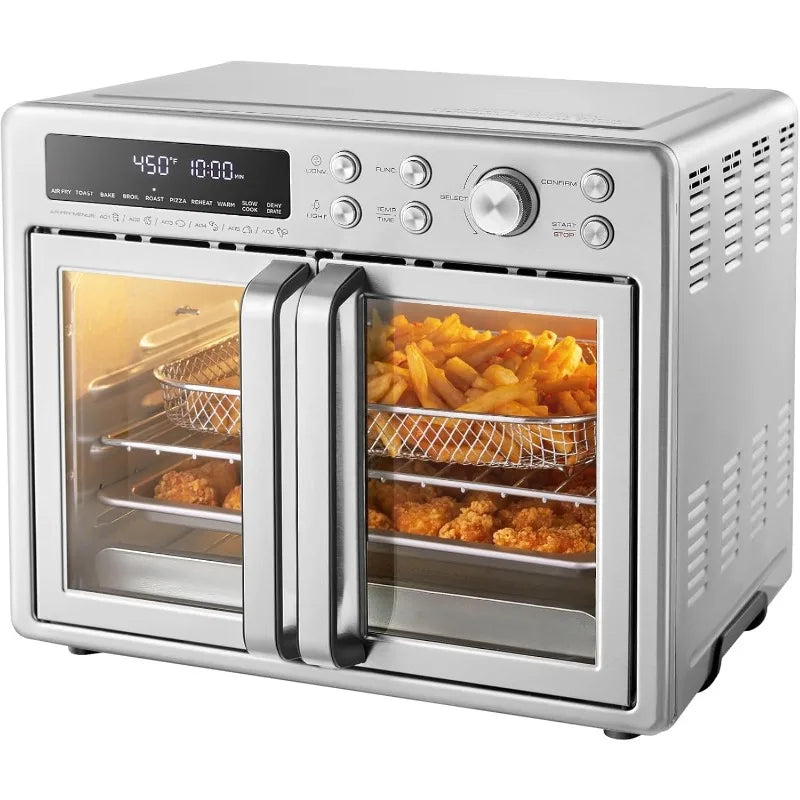 Flexify French Door Toaster Oven Air Fryer Combo, 26.4 QT, Extra Large Air Fryer Countertop Oven 10-in-1 Combo, 25% Faster
