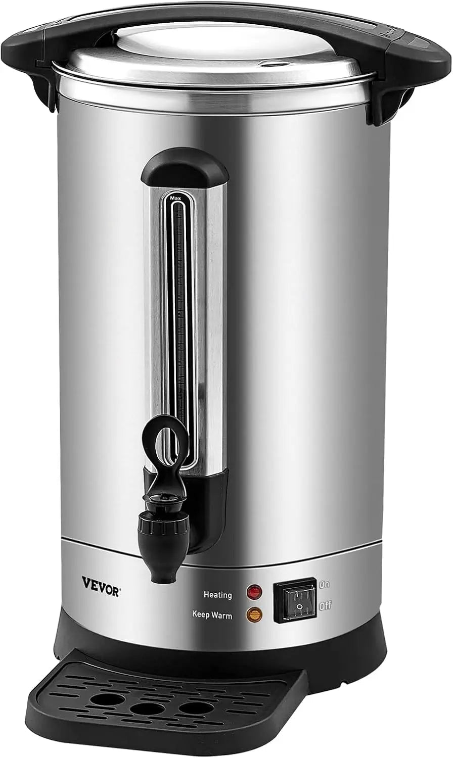 Commercial Coffee Urn,65Cups/9.75L Stainless Steel Large Coffee Dispenser,1500W 110V Electric Coffee Maker Urn For Quick Brewing