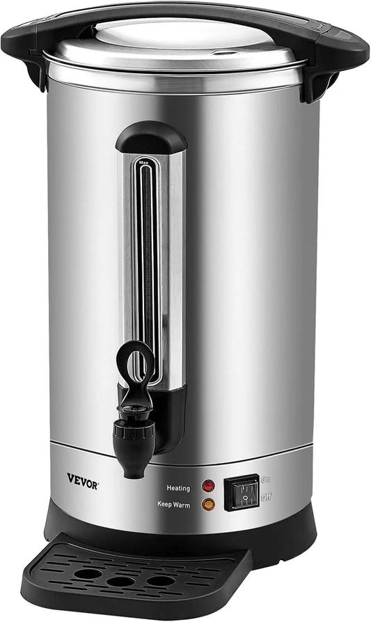 Commercial Coffee Urn,65Cups/9.75L Stainless Steel Large Coffee Dispenser,1500W 110V Electric Coffee Maker Urn For Quick Brewing