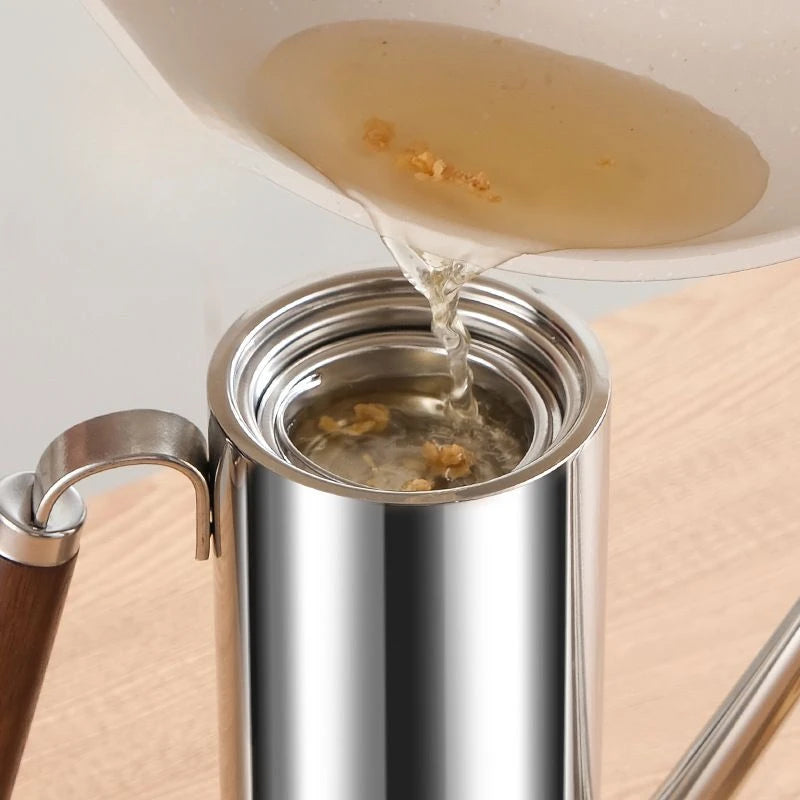 Stainless steel oil pot household with filter high temperature kitchen special without hanging oil pot pot thickened