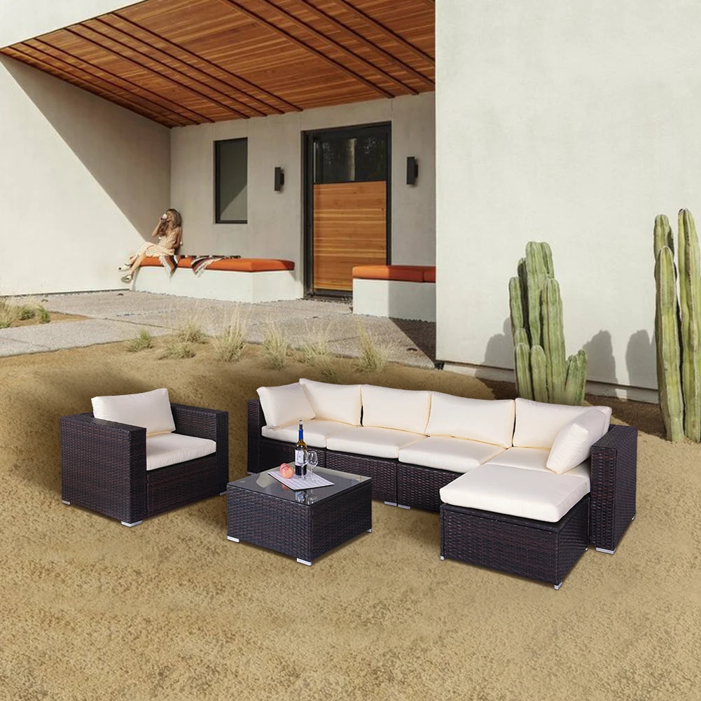 7 outdoor wicker garden furniture rattan sofa set comfortable rattan sofa patio conversation set outdoor furniture