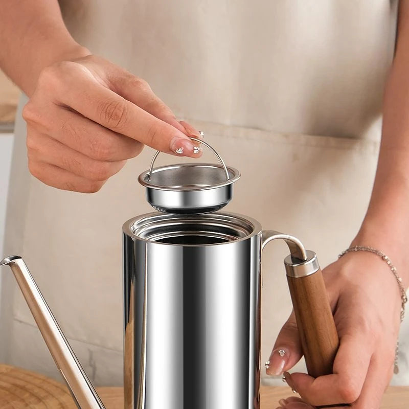 Stainless steel oil pot household with filter high temperature kitchen special without hanging oil pot pot thickened