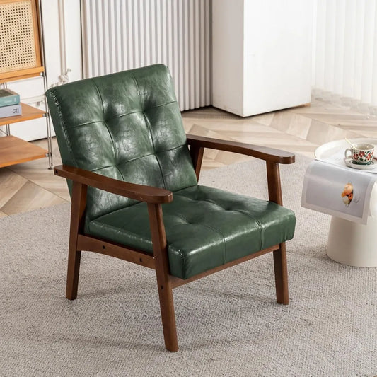 Mid Century Modern Accent Chairs for Living Room, Comfy Bedroom Chairs for Adults,Small Wide Reading Nook Arm Chair, 105° Ergono