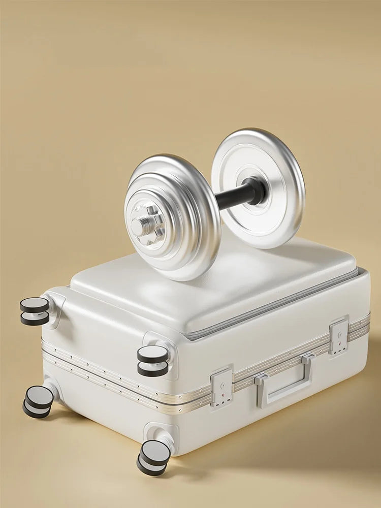 20 inch ultra light small front opening multifunctional boarding password luggage with aluminum frame suitcase