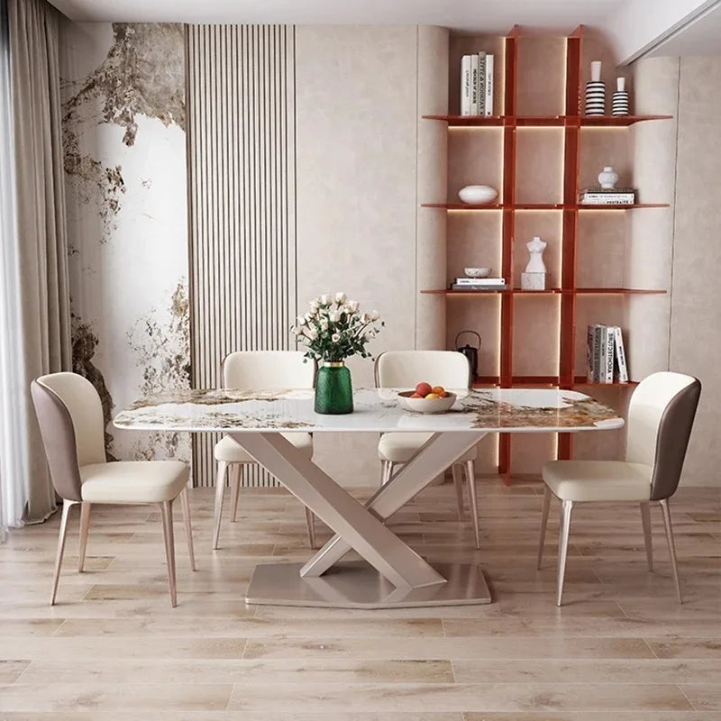 Modern Kitchen Dining Table Luxury Designer Rectangular Italian Table Restaurant Space Saving Tavoli Da Pranzo Home Furniture