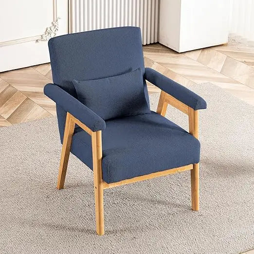 Mid Century Modern Accent Chairs for Living Room, Comfy Bedroom Chairs for Adults,Small Wide Reading Nook Arm Chair, 105° Ergono