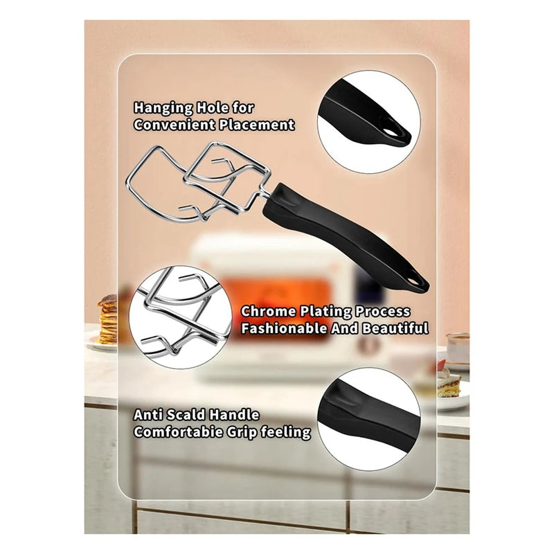 2 Pack Air Fryer Convection Toaster Oven Tray Extractor Oven Rack Pull Tool Grills Clip, Oven Clip