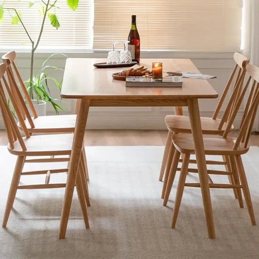 Wooden Minimalist Dining Table Simple Nordic Living Room Dining Table Rectangle Design Mesa De Comedor Garden Furniture Sets