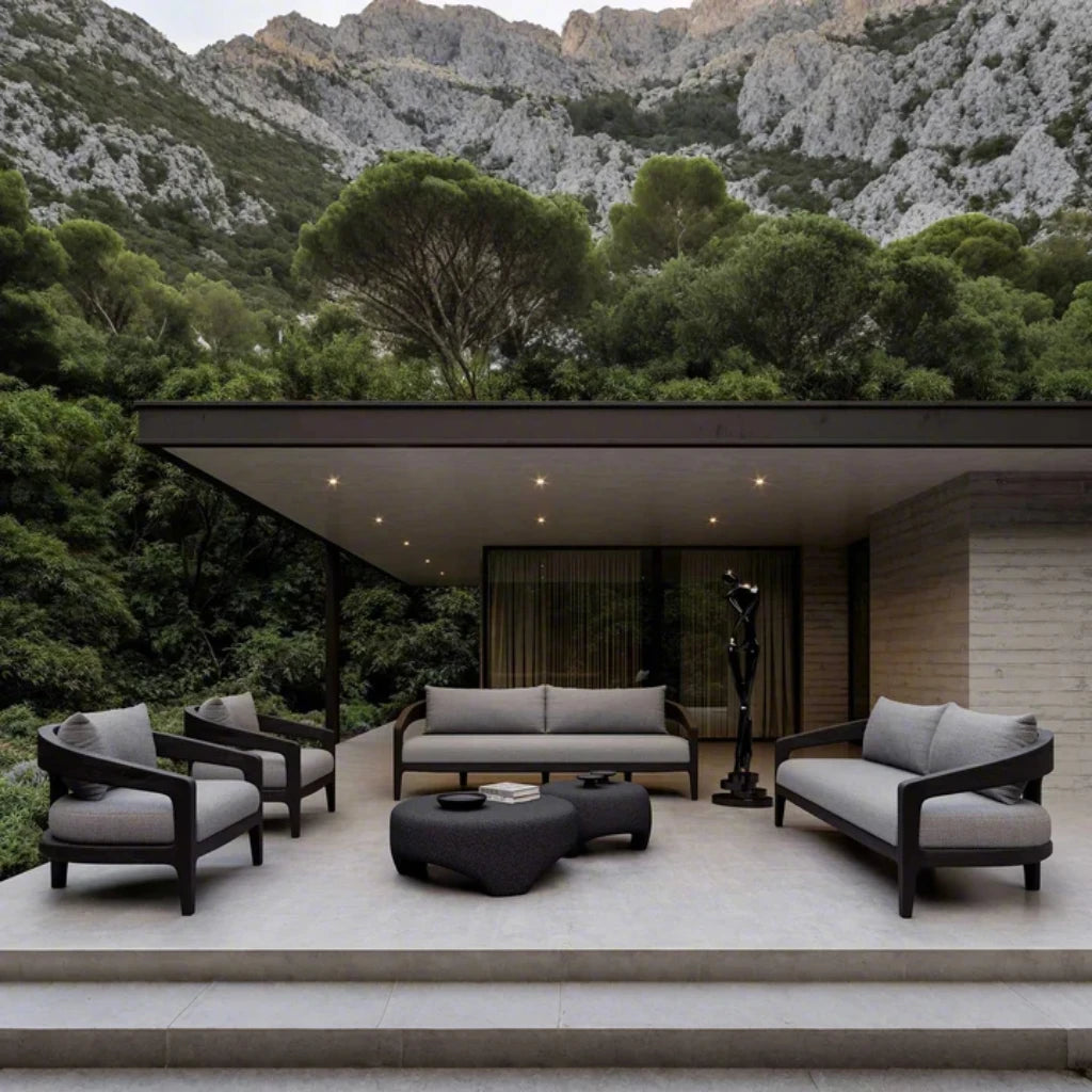 Garden Furniture Teak Wood Frame Outdoor Patio Sofa Set Garden Teak Sofa And Coffee Table Set