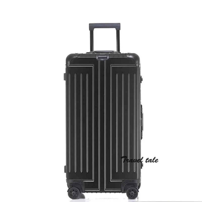 Carrylove 26"28"30 Inch Big Aluminum Trolley Suitcase Trunk Metallic Large Rolling Luggage Bag On Wheels