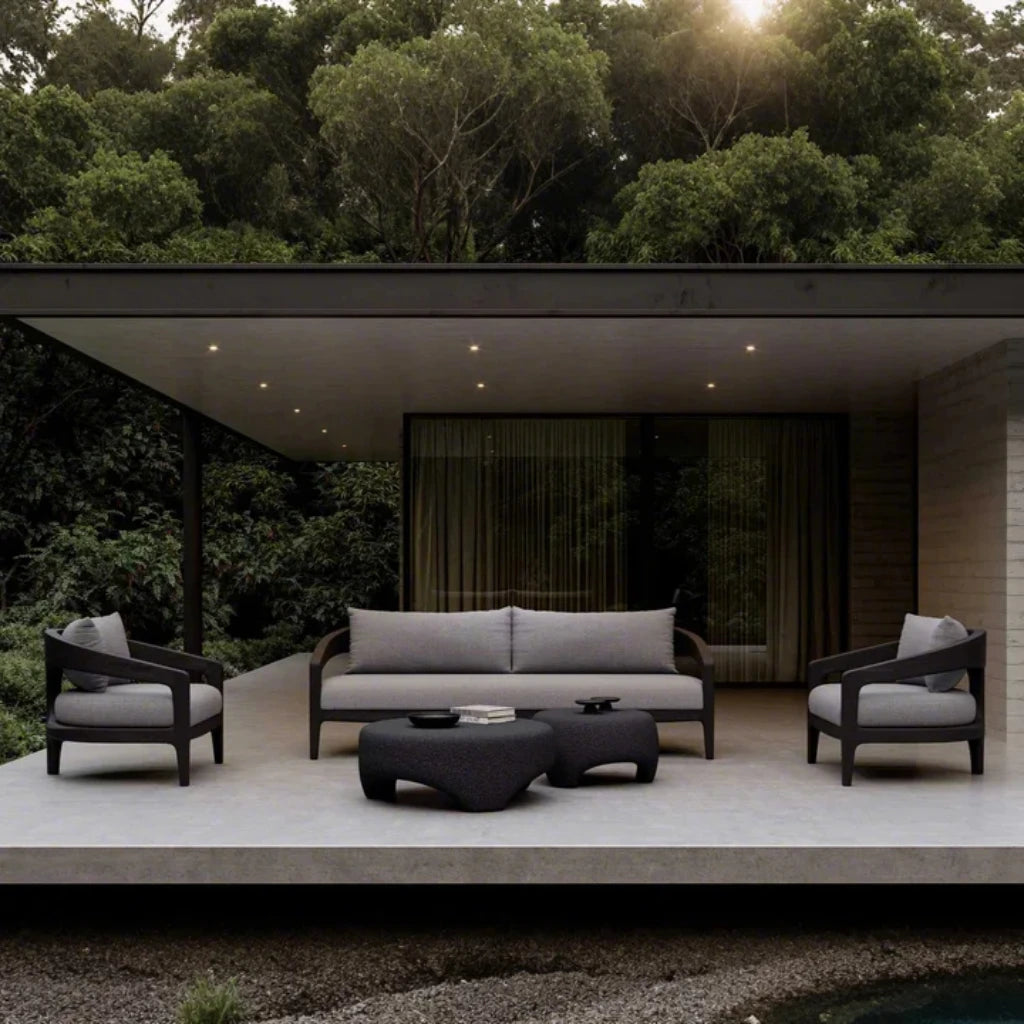 Garden Furniture Teak Wood Frame Outdoor Patio Sofa Set Garden Teak Sofa And Coffee Table Set