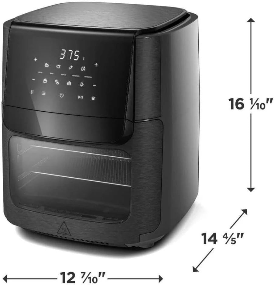 5 in 1 Large Air Fryer Toaster Oven Combo - 12.6 Qt Total Capacity, 3.7 Qt Basket - 7 Preprogrammed Recipes