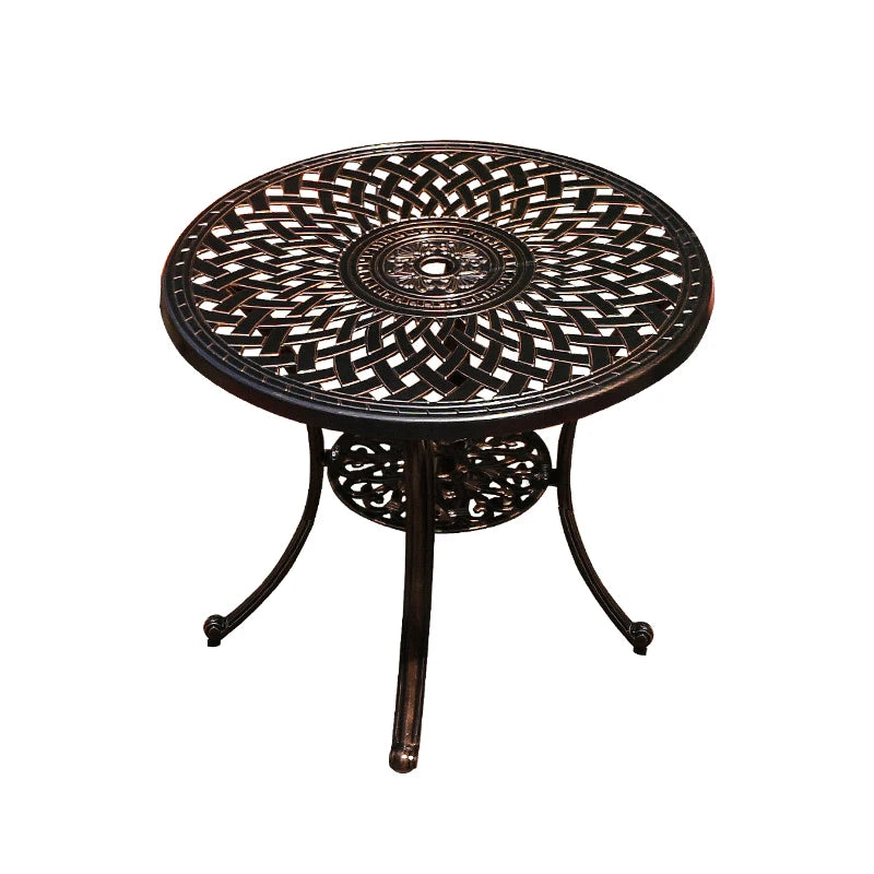 2025 Newest Outdoor Table Round Patio Dining Table Metal Furniture Cast Aluminium Round Table for Garden Yard