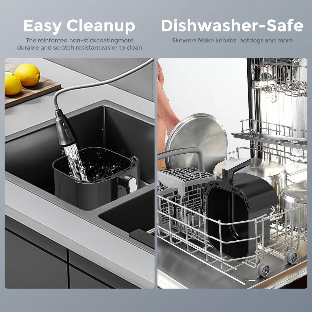 SEJOY  Digital Display Air Fryer Toaster Oven Combo 6 Quart with 8 Cooking Presets Oilless Cooker,Visible Window