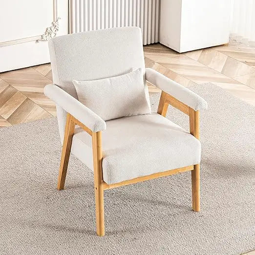 Mid Century Modern Accent Chairs for Living Room, Comfy Bedroom Chairs for Adults,Small Wide Reading Nook Arm Chair, 105° Ergono