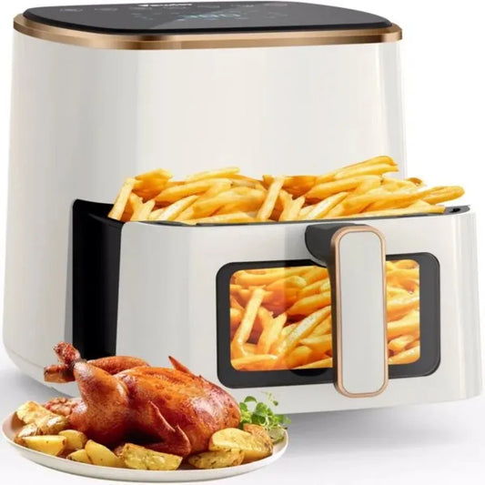 Air Fryer VEWIOR 5.3Qt Airfyer with Viewing Window 7 Custom Presets Large Air Fryer Oven with Smart Digital Touchscreen Non-sti