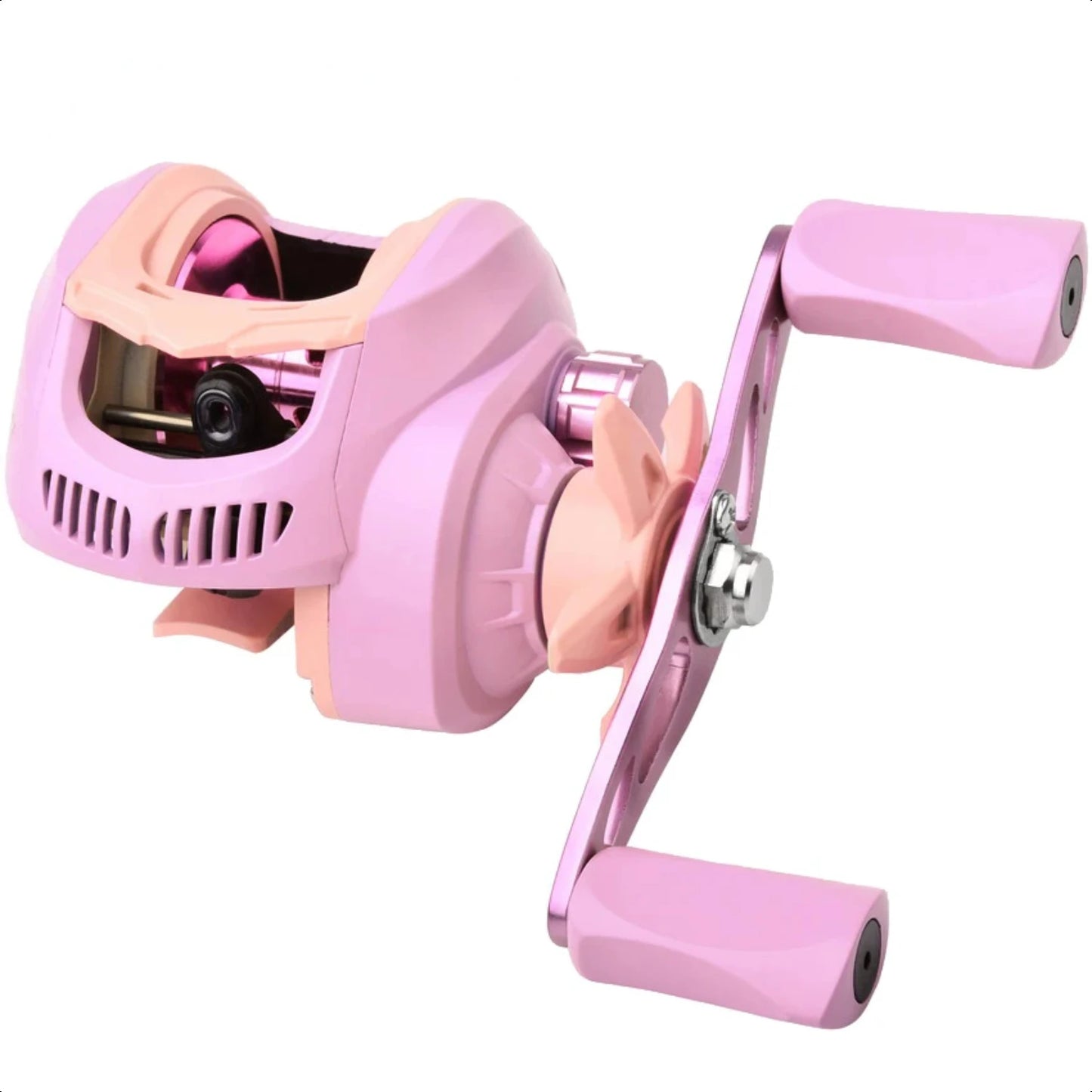 Ultra Light Pink Left/Right Handed Brake System Baitcasting Fishing Reel with Gear Ratio 7.2:1