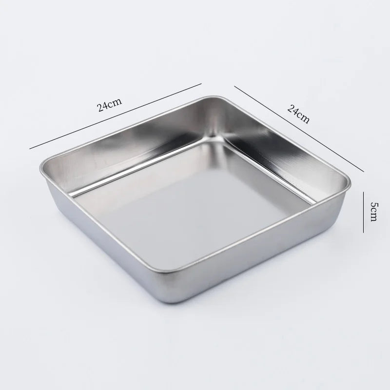 Deep Toaster Oven Tray Pan Stainless Steel Baking Pan Small Cookie Tray Brush Finished & Easy Clean Non Toxic & Dishwasher Safe