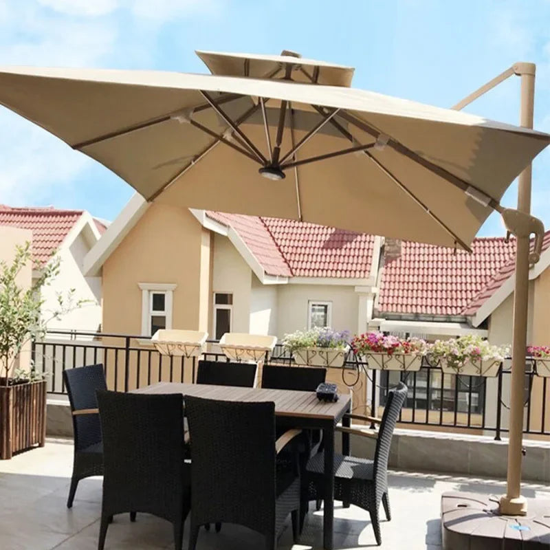 Outdoor Parasol Garden  Stall Large Garden Villa Terrace Large Square Outdoor Roman Umbrella