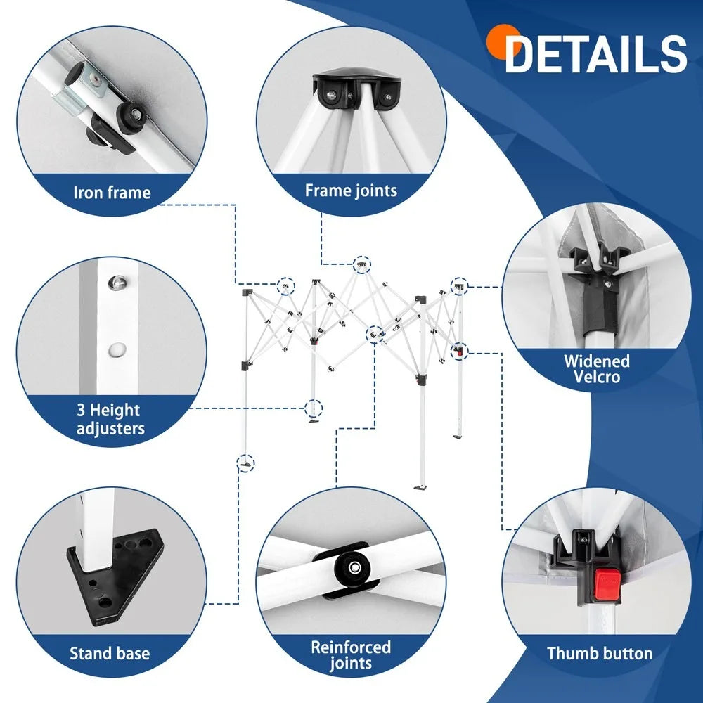 Pop Up Gazebo Canopy Tent PartyTent Waterproof Carry Bag