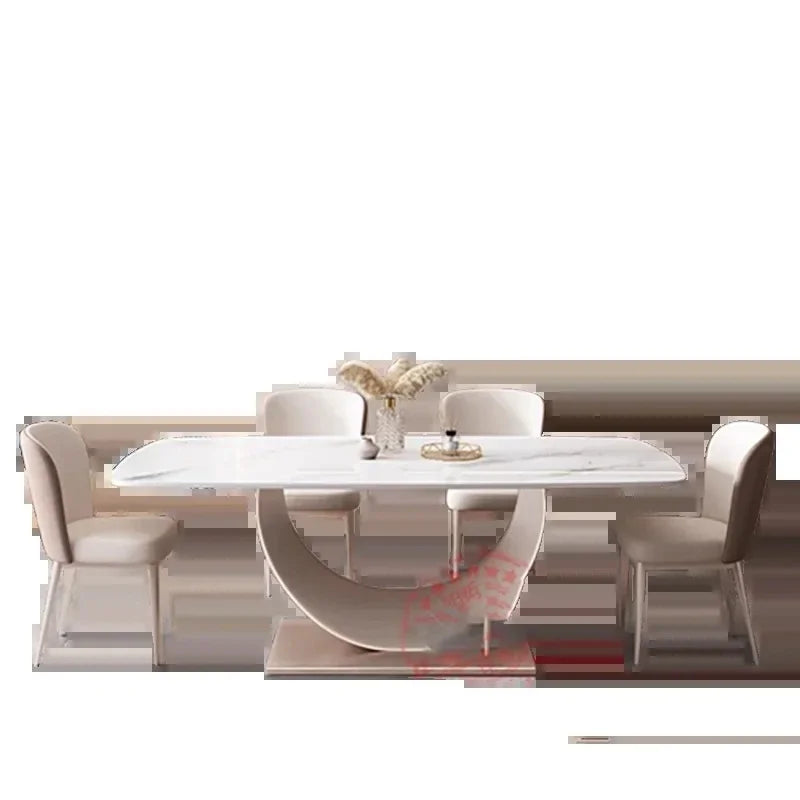 Living Room Dining Table Luxury Nordic Modern Marble Rectangle Dining Table Minimalist European Mesa De Comedor Furniture