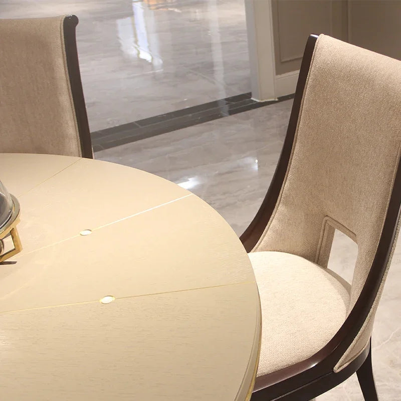 Modern Center Round Dining Table With Metal Leg