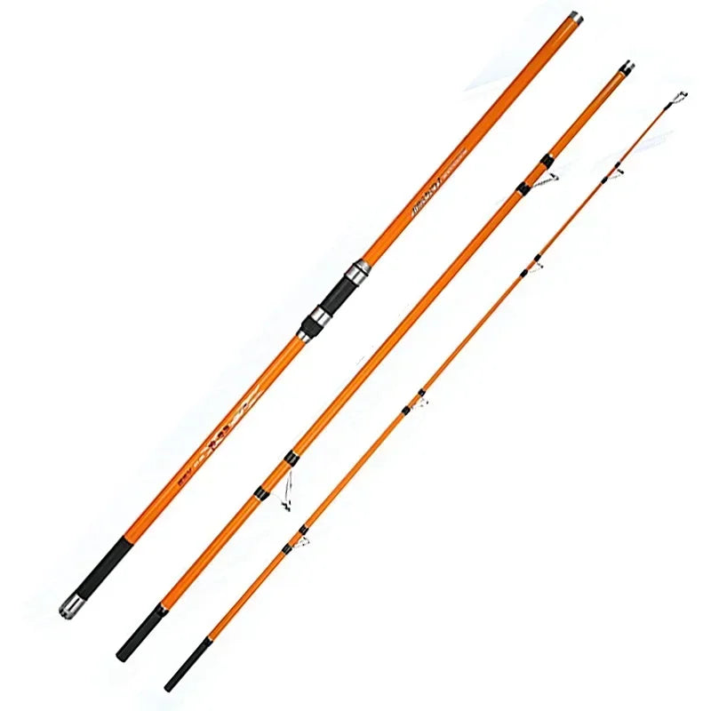 3.3M 3.6M 3.9M 4.2M Carp Rod 35kg Surf Fishing Rod Portable Travel Surf Spinning Rod 3 Piece Carbon Fiber Saltwater Fishing Rod