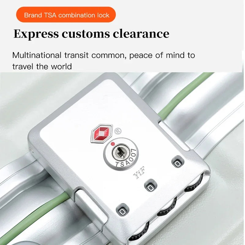 BunnyFly Suitcase Wide Handle Aluminum Frame Travel Rolling Luggage Trolley Case Men Women 20 24 Inches