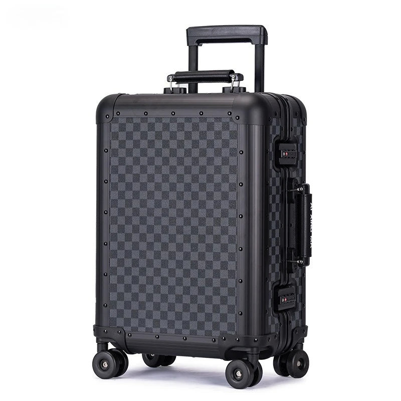 20 Inch Large capacity All Aluminum Magnesium Alloy Suitcase Rolling Luggage Case Business Travel Suitcase on Wheels
