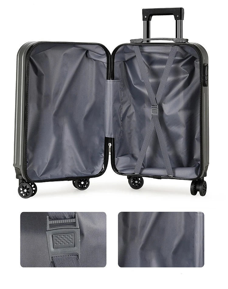 20 Inch Lightweight Hardshell Suitcase Large Capacity Sleek Solid Color Durable Trolley Case Travel Luggage for Adults