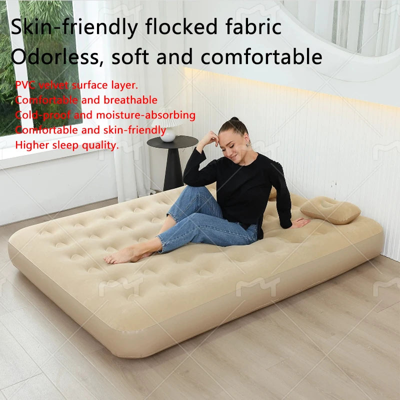 Automatic Air Bed Inflatable Home Inflatable Bed Single Air Mattress Bed Double Lazy Bed Outdoor Portable Air Mattress Bed