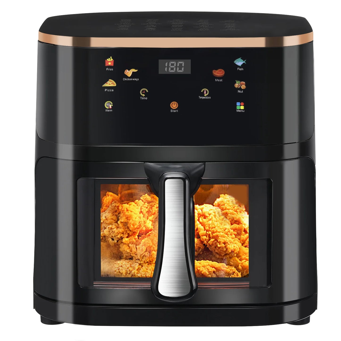 9L Digital Display Air Fryer Toaster Oven Combo with 6 Cooking Presets Oilless Cooker,Visible Window,Dishwasher Safe Basket