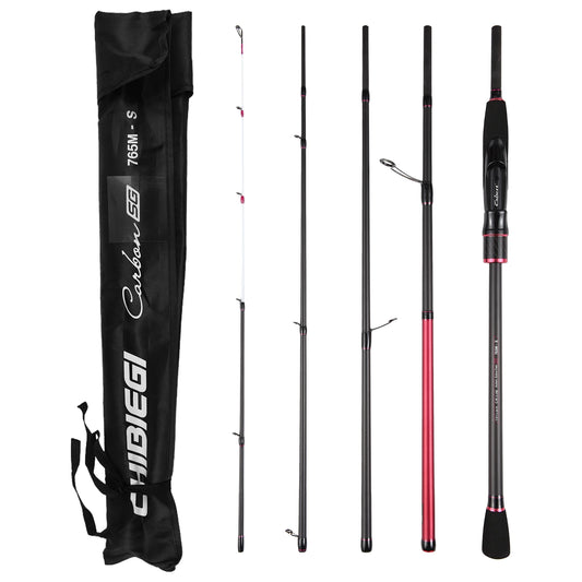 5 Sections Fishing Pole Ultralight Spinning Rod Travel Fishing Rod with Storage Bag