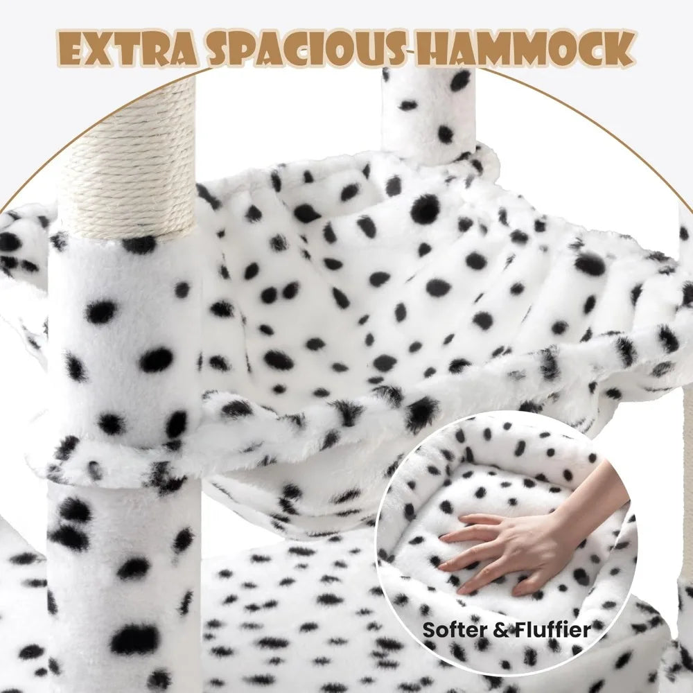LUCK SHA CERLIN 81in Multi-Level Tall Cat Tree Tower For Indoor Kitties/Larger Cat Condo Furniture With Hammock/Cozy Pussycat