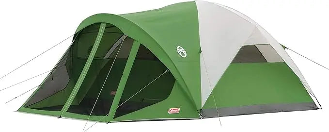Coleman Evanston Screened Camping Tent, 6/8 Person Weatherproof Tent with Roomy Interior Includes Rainfly, Carry Bag