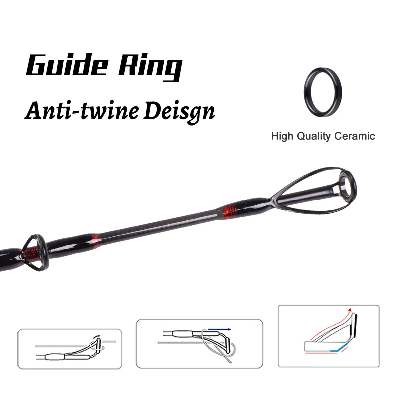 Mavllos CHALLENGER Boat Fishing Spinning Rod,Tuna Fishing Rod Lure 80-250g Line Wt. 30-50lb 3 Section Carbon Bass Spinning Rod