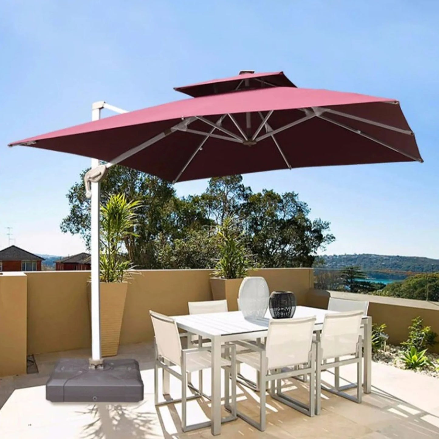 Patio Umbrella Top Cover Patio Umbrella Replacement Canopy Backyard Garden Outdoor Umbrella Top Sun Protective Water Resistant