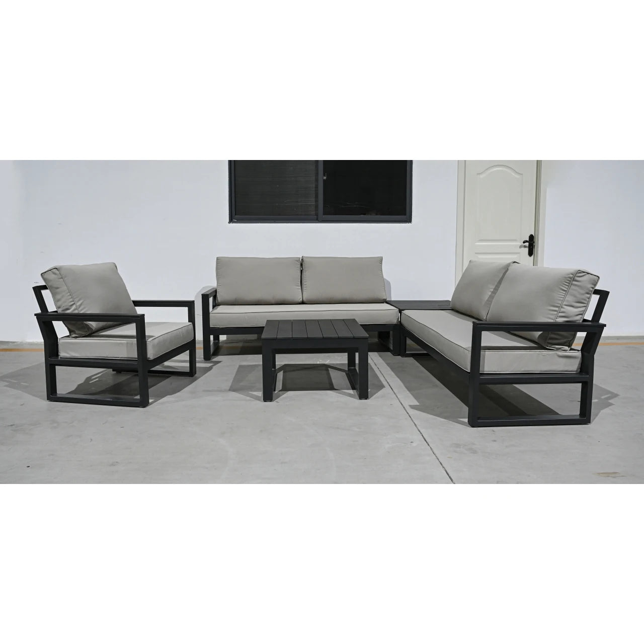 Metal Luxury Outdoor Aluminum Furniture Garden Waterproof Talk Set Terrace Simple Design Lounge Set Modern Patio Sofa