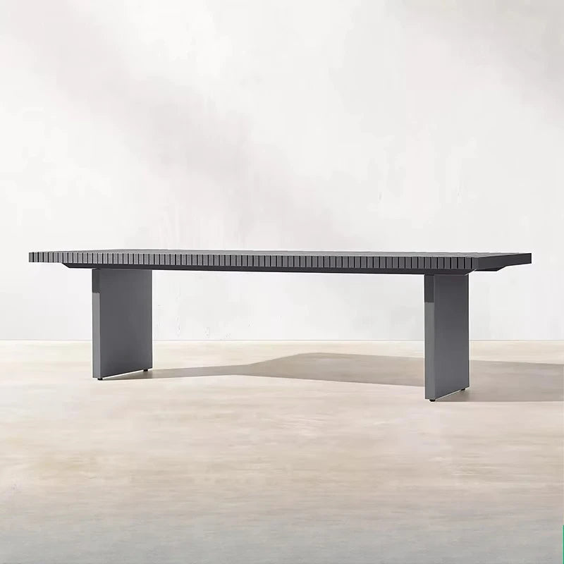 Outdoor Dining Table Set，Stainless Steel, Waterproof and Sunscreen，Suitable for Small Outdoor Gardens