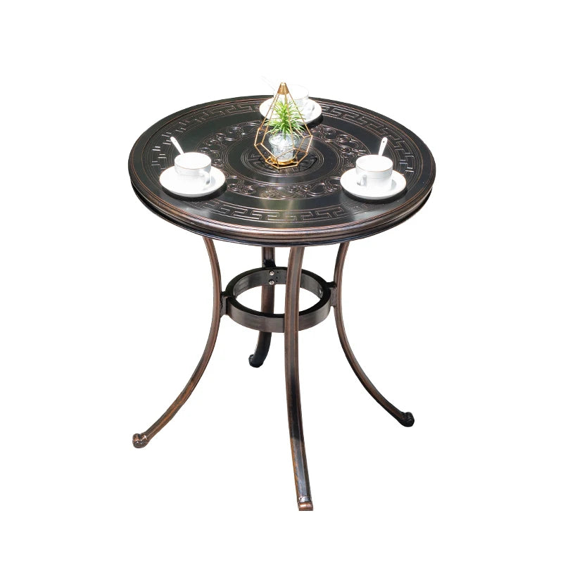 2025 Newest Outdoor Table Round Patio Dining Table Metal Furniture Cast Aluminium Round Table for Garden Yard