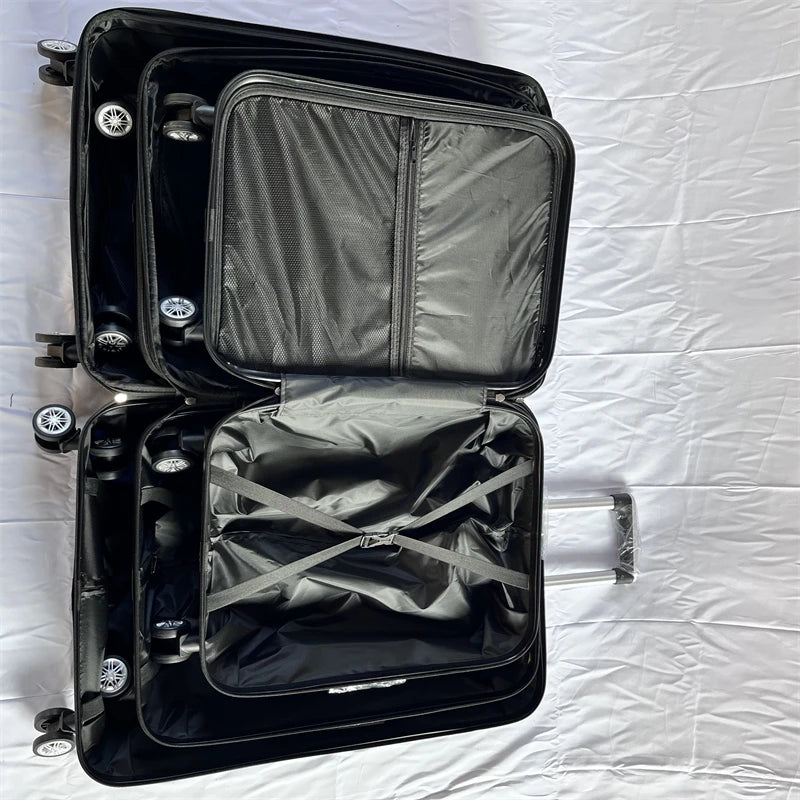 Large Expandable Skull Suitcase Set 3 Pieces Trolley Case Rolling Luggage Three Pieces With Wheels