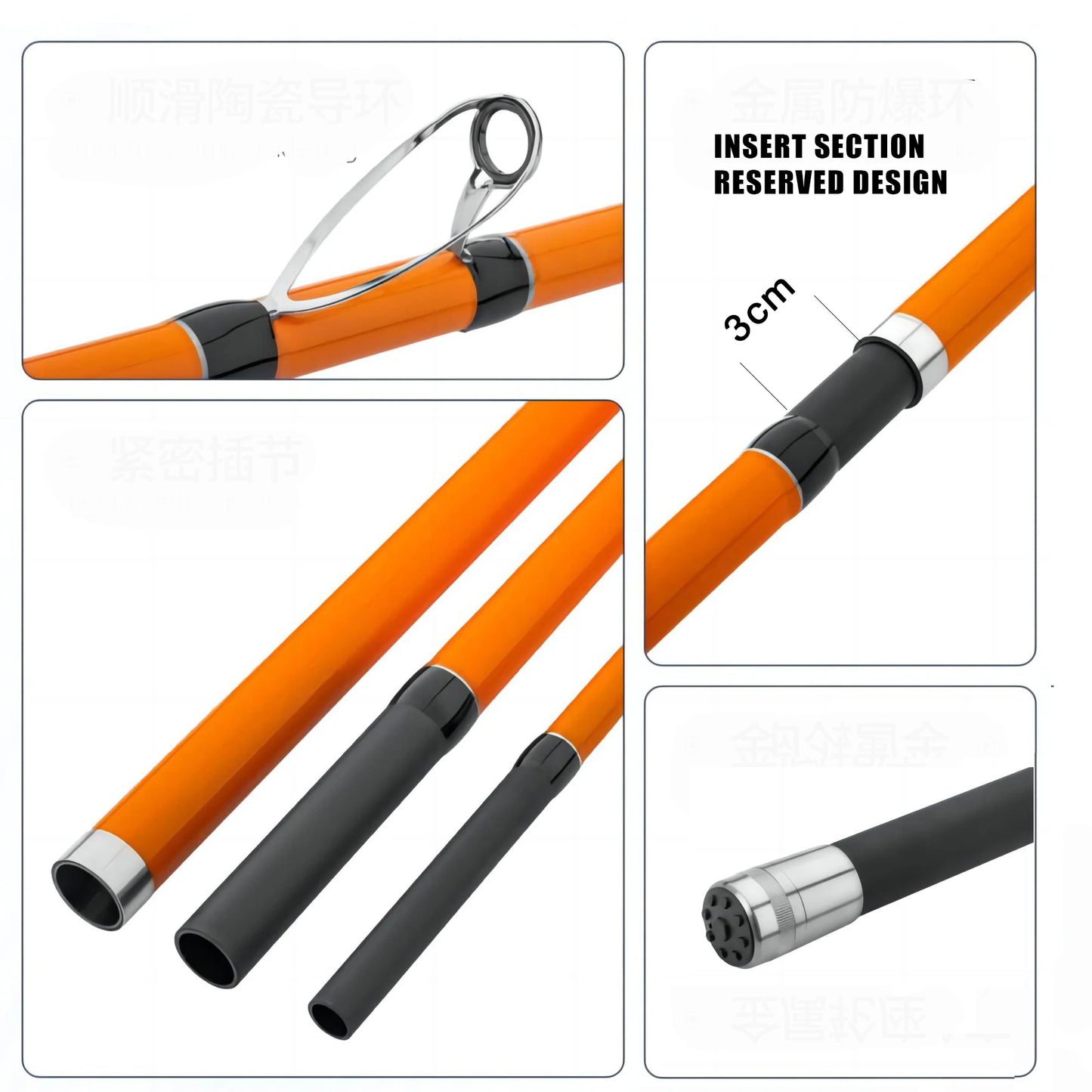 3.3M 3.6M 3.9M 4.2M Carp Rod 35kg Surf Fishing Rod Portable Travel Surf Spinning Rod 3 Piece Carbon Fiber Saltwater Fishing Rod