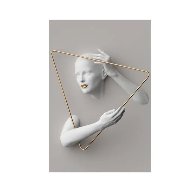 Woman Sculpture Poster Prints Woman Power Figure Statue Canvas Painting Cuadros Wall Art Pictures for Living Room Home Decor